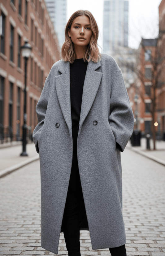 SNOWÉRA – Women’s Oversized Winter Coat, Classic Double-Breasted Look | Turnna