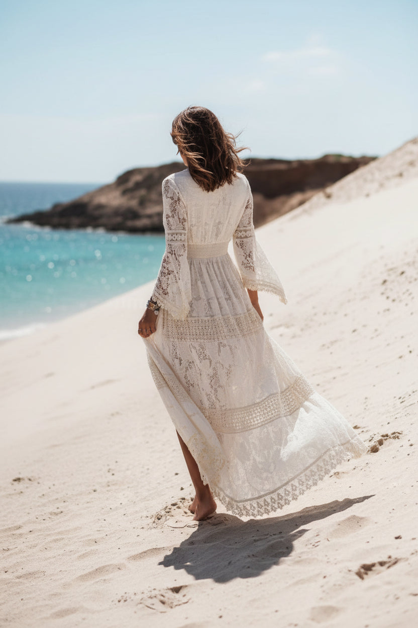 AYLÉA – Boho Chic V-Neck Maxi Dress for Effortless Summer Style | Turnna