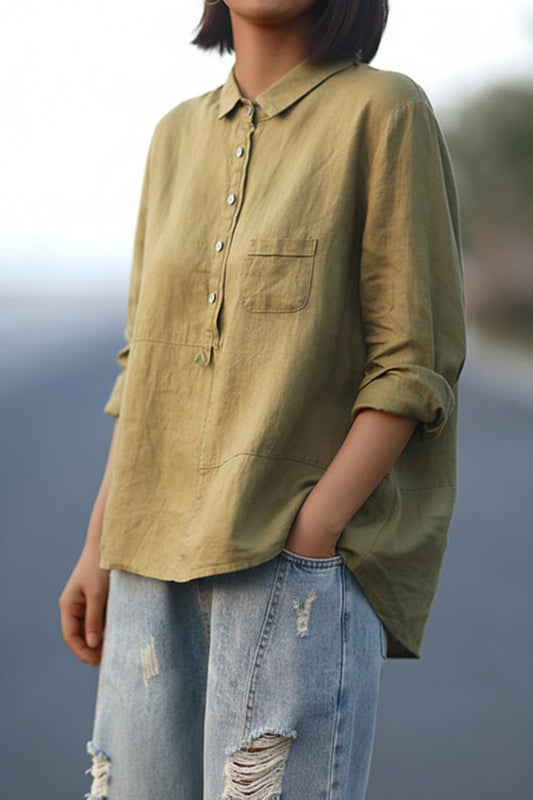 DAYLINA – Elegant Casual Blouse in Breathable Cotton with Relaxed Fit | Turnna