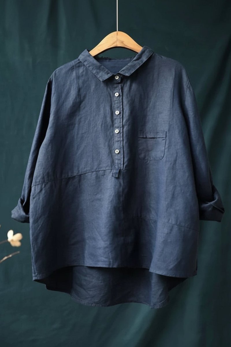 DAYLINA – Elegant Casual Blouse in Breathable Cotton with Relaxed Fit | Turnna