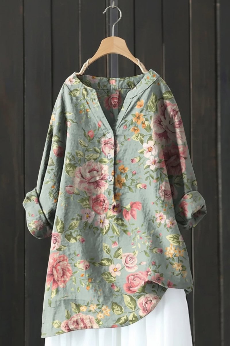 ELEGROSA – Elegant Floral Blouse with Smooth Fabric and Flattering Fit | Turnna