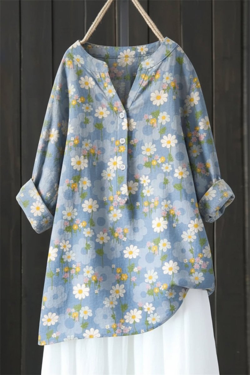 ELEGROSA – Elegant Floral Blouse with Smooth Fabric and Flattering Fit | Turnna