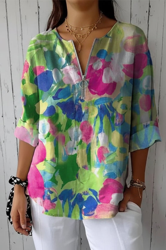 COTFLORA – Timeless Floral Cotton Blouse for Women with Comfortable Fit | Turnna