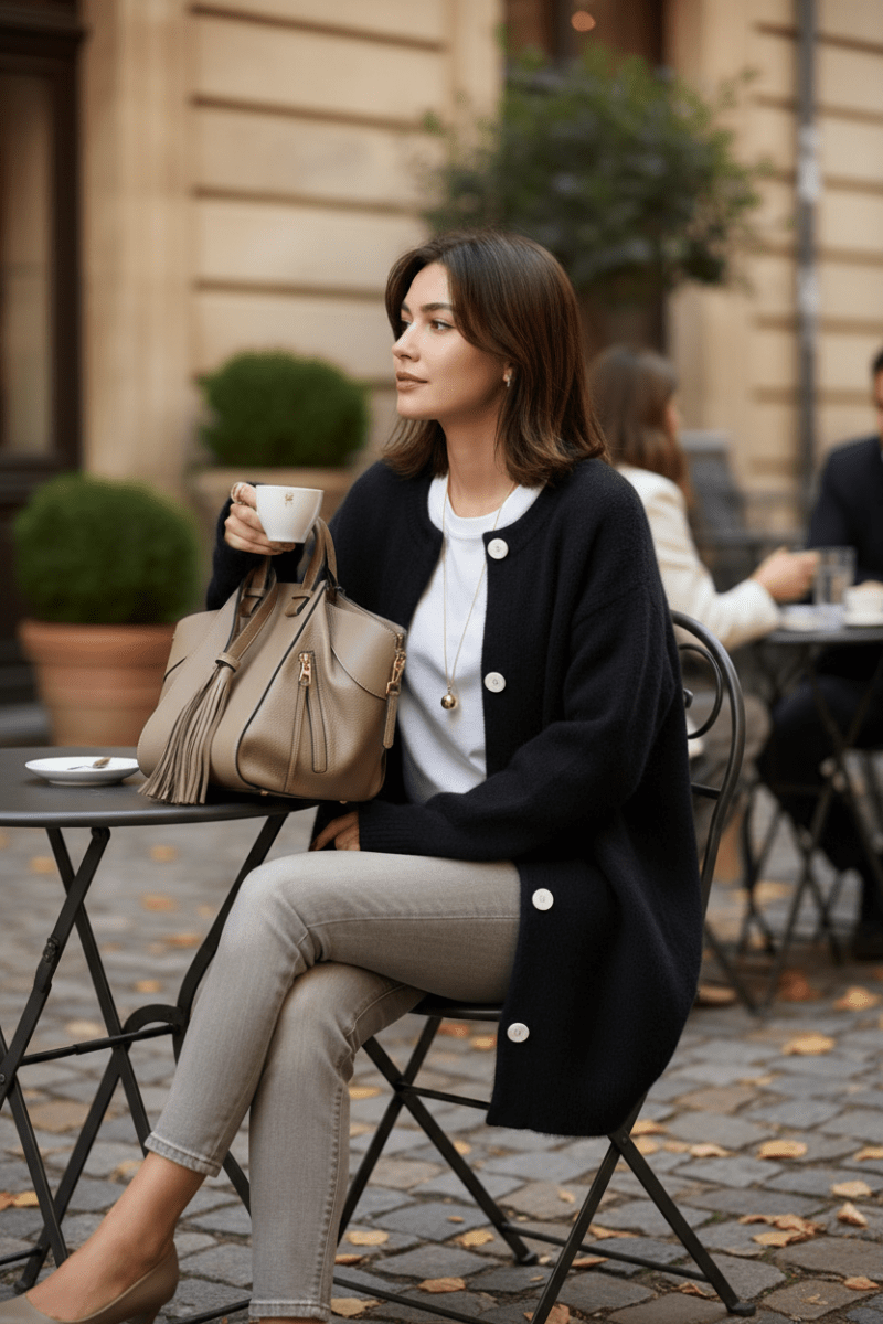 ALVORA – Elegant Relaxed Fit Knit Cardigan Sweater for Cozy Winter Style | Turnna