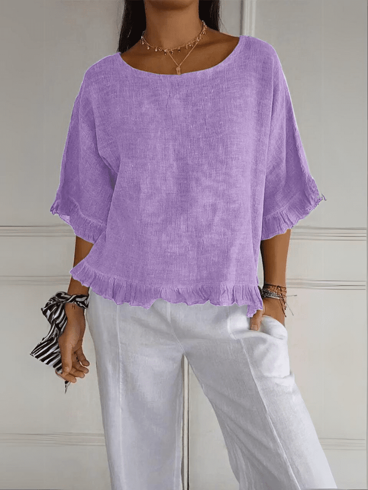 COTRIVA – Elegant Ruffle Cotton Blouse with Premium Feel and Easy Styling | Turnna
