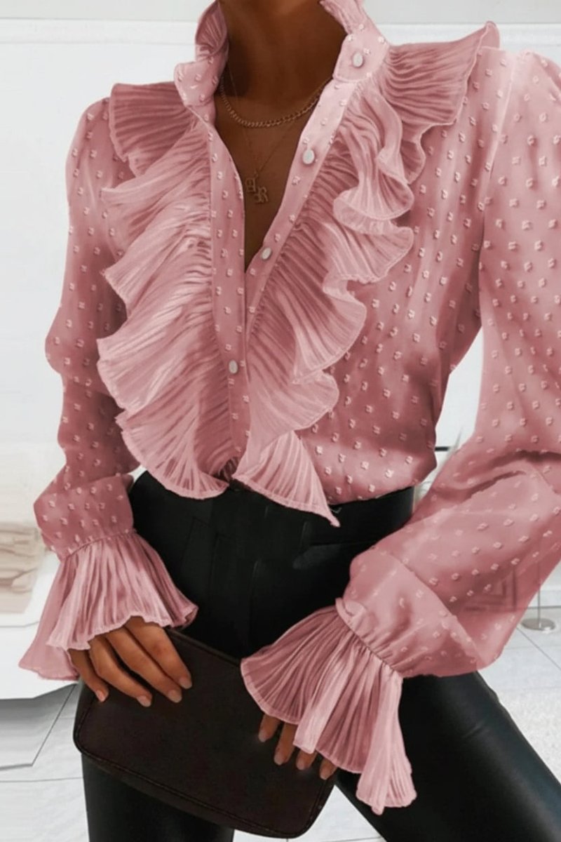 CLASSÉA – Elegant Long Sleeve Ruffle Blouse with Seasonal Sophistication | Turnna
