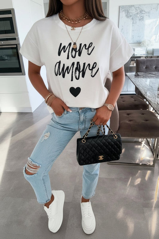 ELITEWEAVE – Stylish White T-Shirt Soft Cotton Blend Modern Print | Turnna