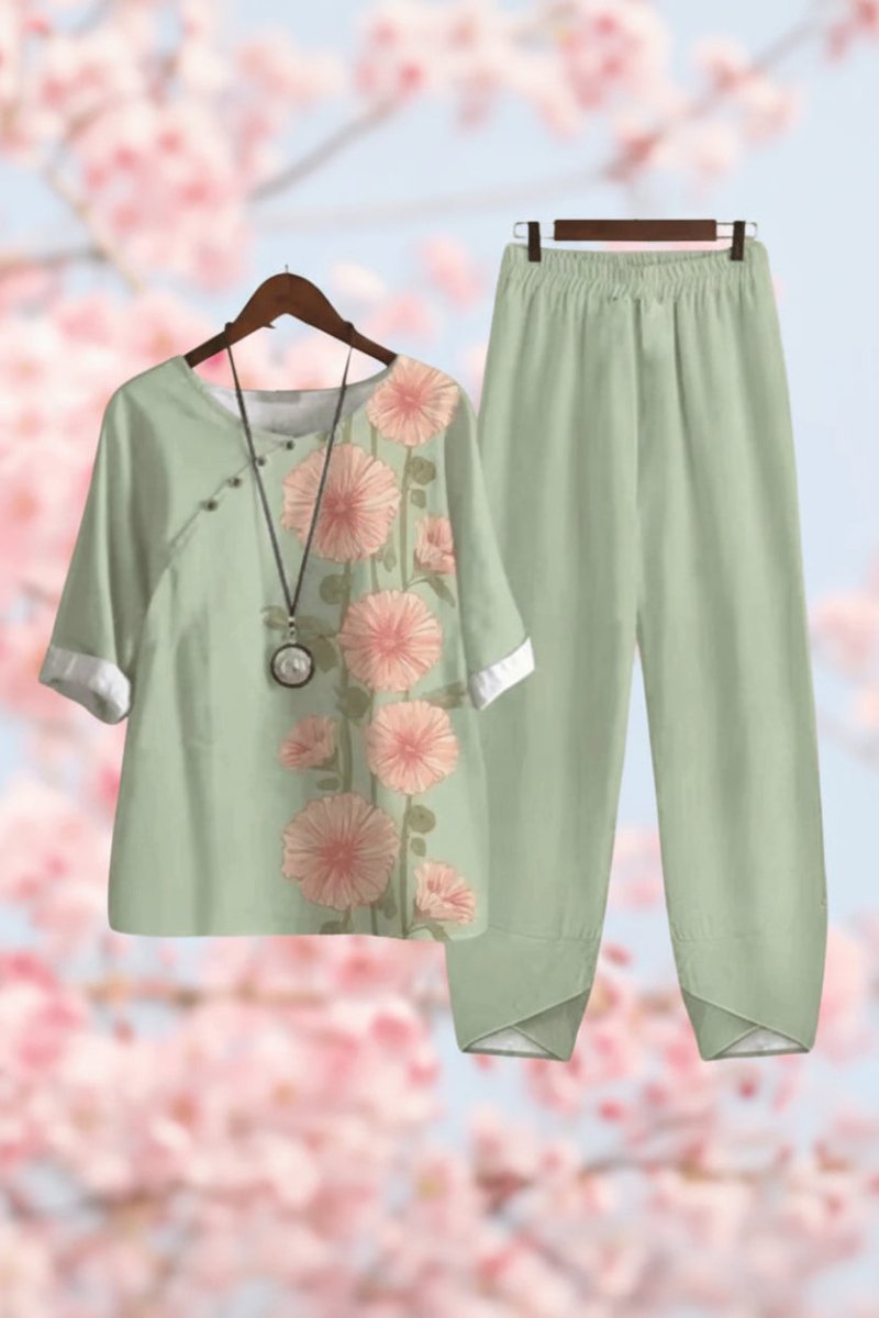 FLOWENA – Two Piece Co Ord Lounge Set with Elegant Fit and Lightweight Polyester | Turnna