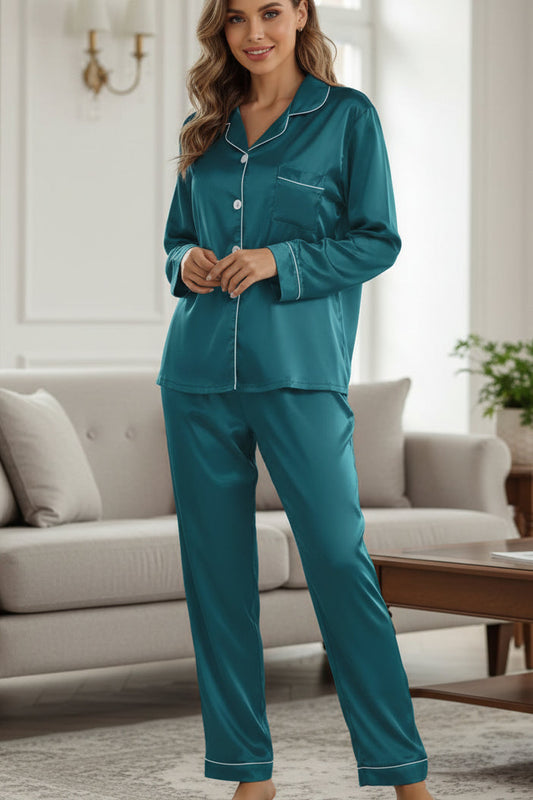 ELYSÉRA – Premium Women’s Silk Pajama Set, Chic Night & Home wear | Turnna