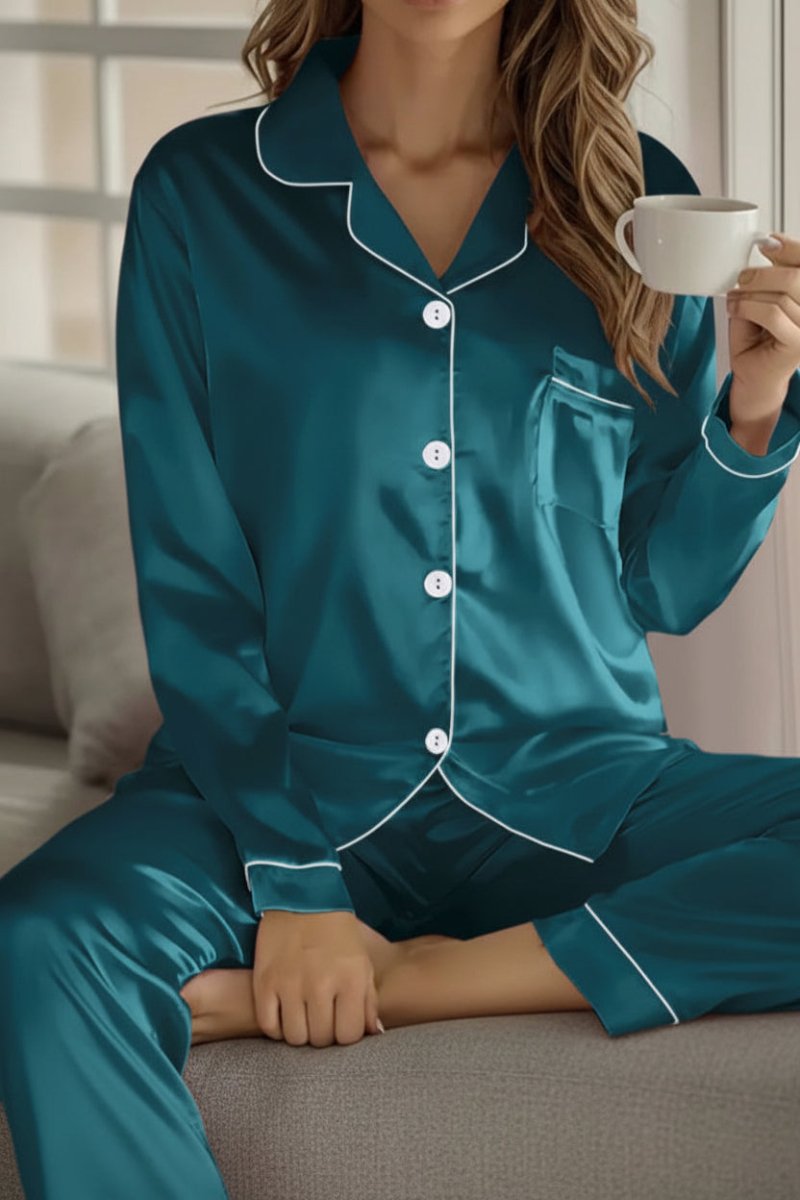 ELYSÉRA – Premium Women’s Silk Pajama Set, Chic Night & Home wear | Turnna