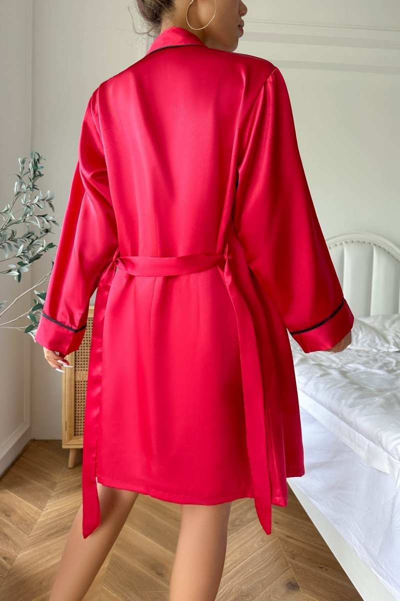 LOUNÉA – Women’s Satin Pajama Set with V-Neck Top and Relaxed Shorts | Turnna